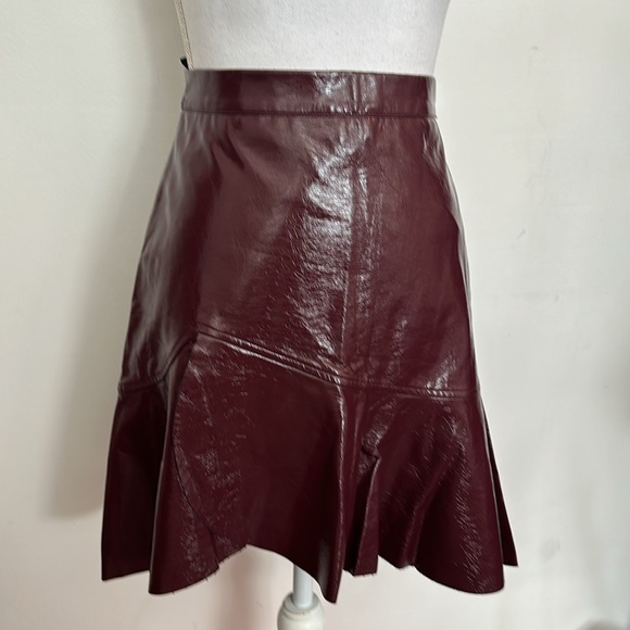 Anthropologie - Suncoo Rosie Patent Leather Skater Skirt - Picture 6 of 11
